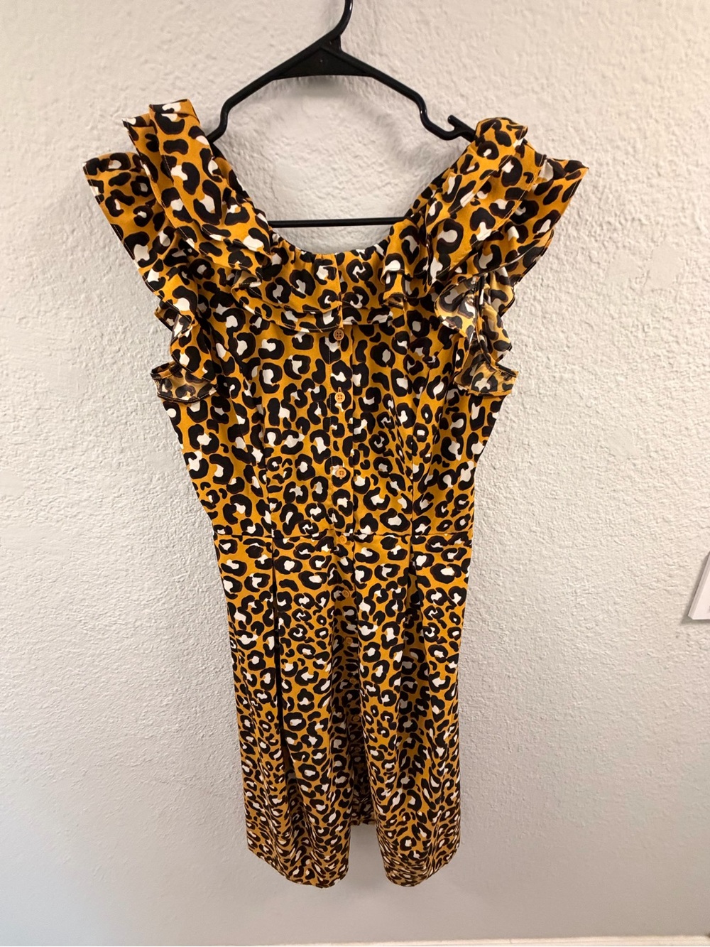 Who What Wear Mustard Leopard Print Dress